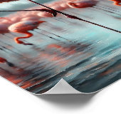 Eleganter, Niedlich rosa Flamingo-Deko Poster (Ecke)