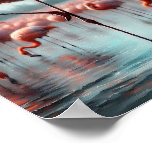 Eleganter, Niedlich rosa Flamingo-Deko Poster (Ecke)