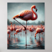 Eleganter, Niedlich rosa Flamingo-Deko Poster (Vorne)