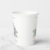 Eleganter Niedlicher Aqua Blue Floral Teapot Cup H Pappbecher (Rechts)