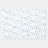 Eleganter, Niedlicher Dekorationscharakter, blau,  Geschenkpapier Set (Vorderseite 3)