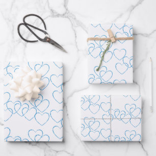 Eleganter, Niedlicher Dekorationscharakter, blau, Geschenkpapier Set