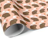 Eleganter Niedlicher festlicher Rosa Groundhog Day Geschenkpapier (Rolleneckpunkt)