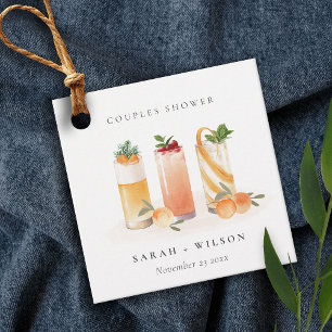 Eleganter Niedlicher Fruchtcocktail Orange Paare D Geschenkanhänger