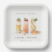 Eleganter Niedlicher Fruchtcocktail Orange Paare D Pappteller (Vorderseite)