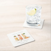 Eleganter Niedlicher Fruchtcocktail Orange Paare D Rechteckiger Pappuntersetzer (Vor Ort)