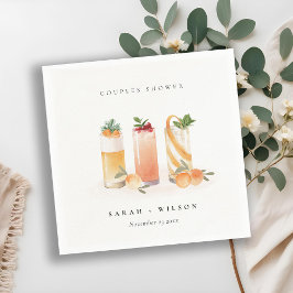 Eleganter Niedlicher Fruchtcocktail Orange Paare D Serviette