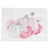 Eleganter Niedlicher Glitzer Pink Pumpkin Baby Gir Große Geschenktüte (Rückseite)