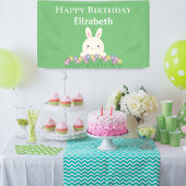 Eleganter Niedlicher Kawaii Bunny & Blume Glückwun Banner