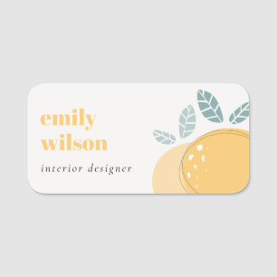 Eleganter Niedlicher Lemon Abstrakt Bold Fruity Ci Namensschild