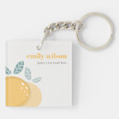 Eleganter Niedlicher Lemon Abstrakt Bold Fruity Ci Schlüsselanhänger (Rückseite)