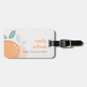 Eleganter Niedlicher Orangen Abstrakt fett Fruchtz Gepäckanhänger (Vorderseite horizontal)