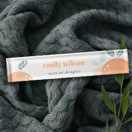 Eleganter Niedlicher Orangen Abstrakt fett Fruchtz Namensplakette