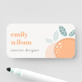 Eleganter Niedlicher Orangen Abstrakt fett Fruchtz Namensschild (Beispiel)