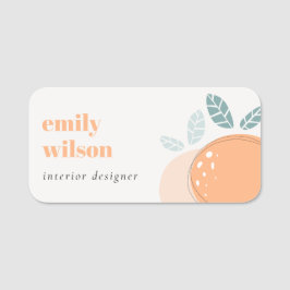 Eleganter Niedlicher Orangen Abstrakt fett Fruchtz Namensschild