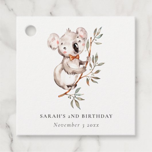 Eleganter Niedlicher Sleepy Koala Foliage jeden Ge Geschenkanhänger (Vorderseite)