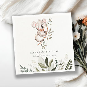 Eleganter Niedlicher Sleepy Koala Foliage jeden Ge Serviette