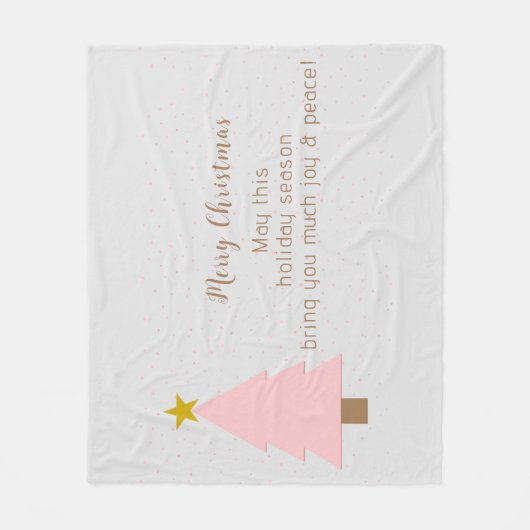Eleganter Niedlicher Solo Rosa Weihnachtsbaum, Gol Fleecedecke (Vorderseite)