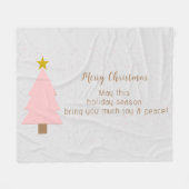 Eleganter Niedlicher Solo Rosa Weihnachtsbaum, Gol Fleecedecke (Vorderseite (Horizontal))