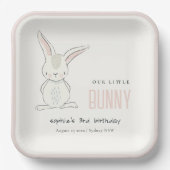 Eleganter Niedlicher, sonniger Rosa Kindergeburtst Pappteller (Vorderseite)