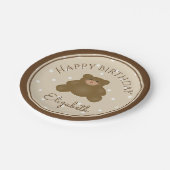 Eleganter Niedlicher Teddy Bear Cub Baby Erstgebur Pappteller (Schrägansicht)