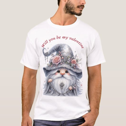 Eleganter niedlicher Valentinalgnome T - Shirt (Vorderseite)