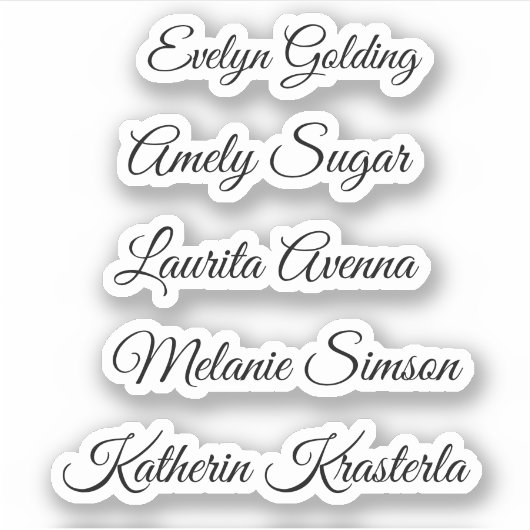 Eleganter niedlicher whimsical-Skriptname gehört z Aufkleber (Vorderseite)