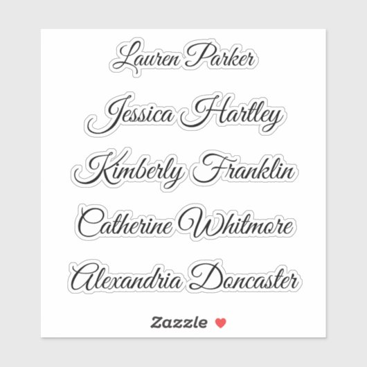 Eleganter niedlicher whimsical-Skriptname gehört z Aufkleber (Blatt)