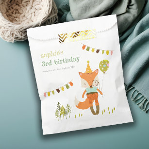 Eleganter Niedlicher Woodland Fun Party Fox Kinder Geschenktütchen