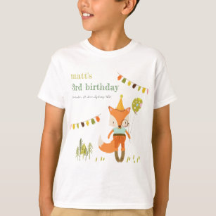 Eleganter Niedlicher Woodland Fun Party Fox Kinder T-Shirt