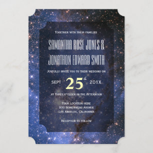 Eleganter Night Sky / Space Theme Hochzeit Einladu Einladung