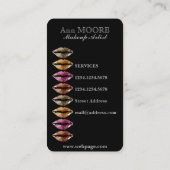 Eleganter nobler künstlerischer Lippenblick Visitenkarte (Rückseite)