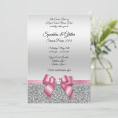 Eleganter nobler rosa Bogen-u. Einladung (Stehend Vorderseite)