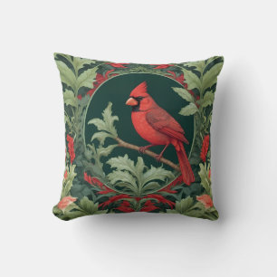 Eleganter Northern Kardinal William Morris Inspiri Kissen