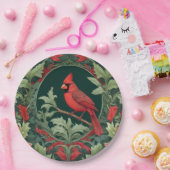 Eleganter Northern Kardinal William Morris Inspiri Pappteller (Party)