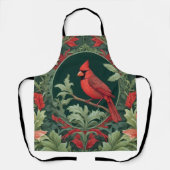 Eleganter Northern Kardinal William Morris Inspiri Schürze (Vorderseite)