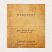 Eleganter Nostalgischer Altpapier-Look gestresster Visitenkarten (Innenseite Aufgefaltet)