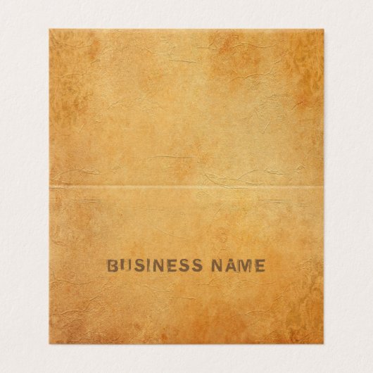 Eleganter Nostalgischer Altpapier-Look gestresster Visitenkarten (Außenseite Aufgefaltet)