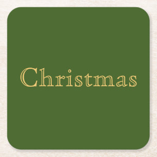 Eleganter Nostalgischer Weihnachtstext auf Retro G Rechteckiger Pappuntersetzer