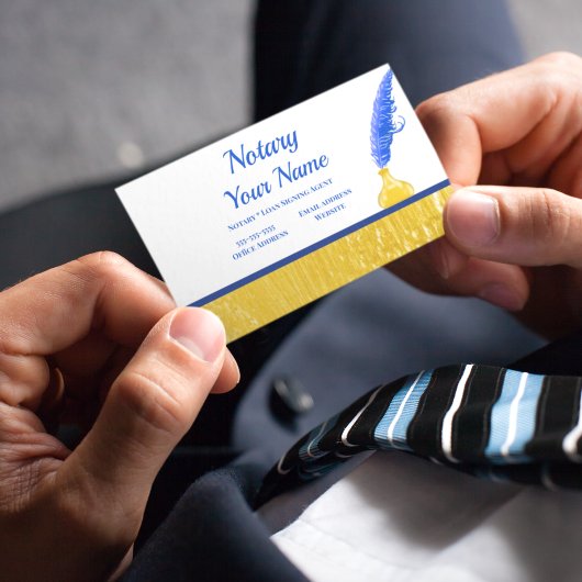 Eleganter Notar Agent Signing Gold Border Visitenkarte