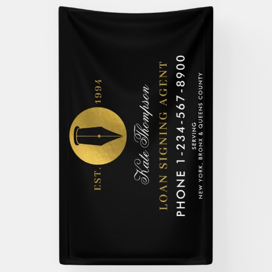 Eleganter Notar Öffentlich Bevollmächtigter Unterz Banner (Vertikal)