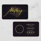 Eleganter Notar Public Glows Neon Gold Visitenkarte (Vorne/Hinten)