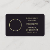 Eleganter Notar Public Glows Neon Gold Visitenkarte (Rückseite)