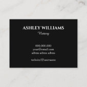 Eleganter Notar-Script-Glitzer aus schwarzem Marmo Visitenkarte (Rückseite)