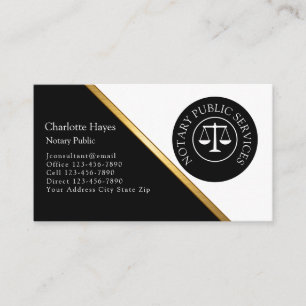 Eleganter Notar-Service-Waagen-Emblem Visitenkarte