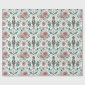 Eleganter Nussknacker- und Blumenprint Geschenkpapier (Flach)