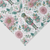 Eleganter Nussknacker- und Blumenprint Seidenpapier (Detail)