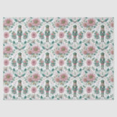Eleganter Nussknacker- und Blumenprint Seidenpapier (Vorderseite)