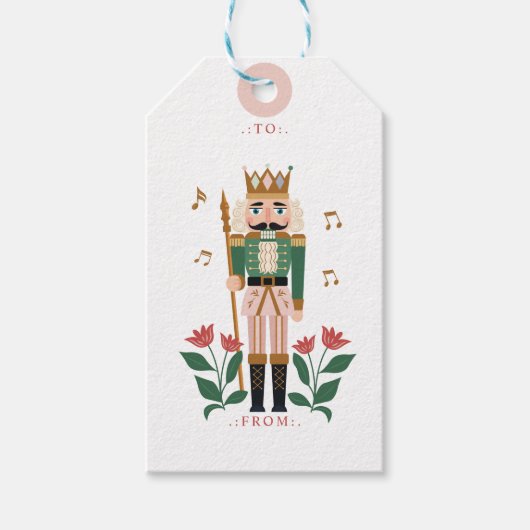 Eleganter Nutcracker Ballet Toy Soldat To & From Geschenkanhänger (Vorderseite)