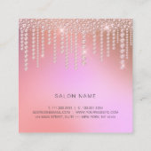 Eleganter Ober-Rosa- und lila-Diamanten-Makeutist Quadratische Visitenkarte (Rückseite)
